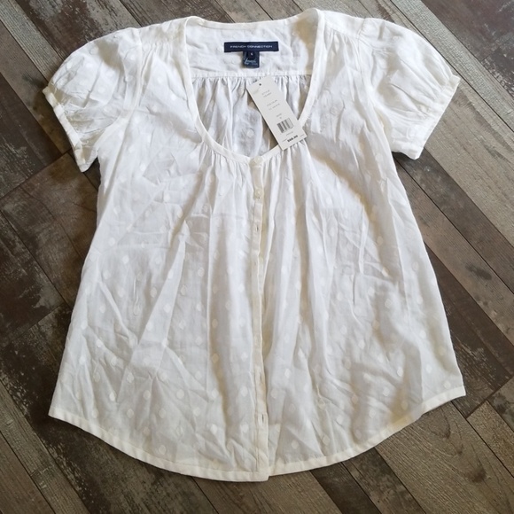 French Connection Tops - French connection white puffy sleeve blouse